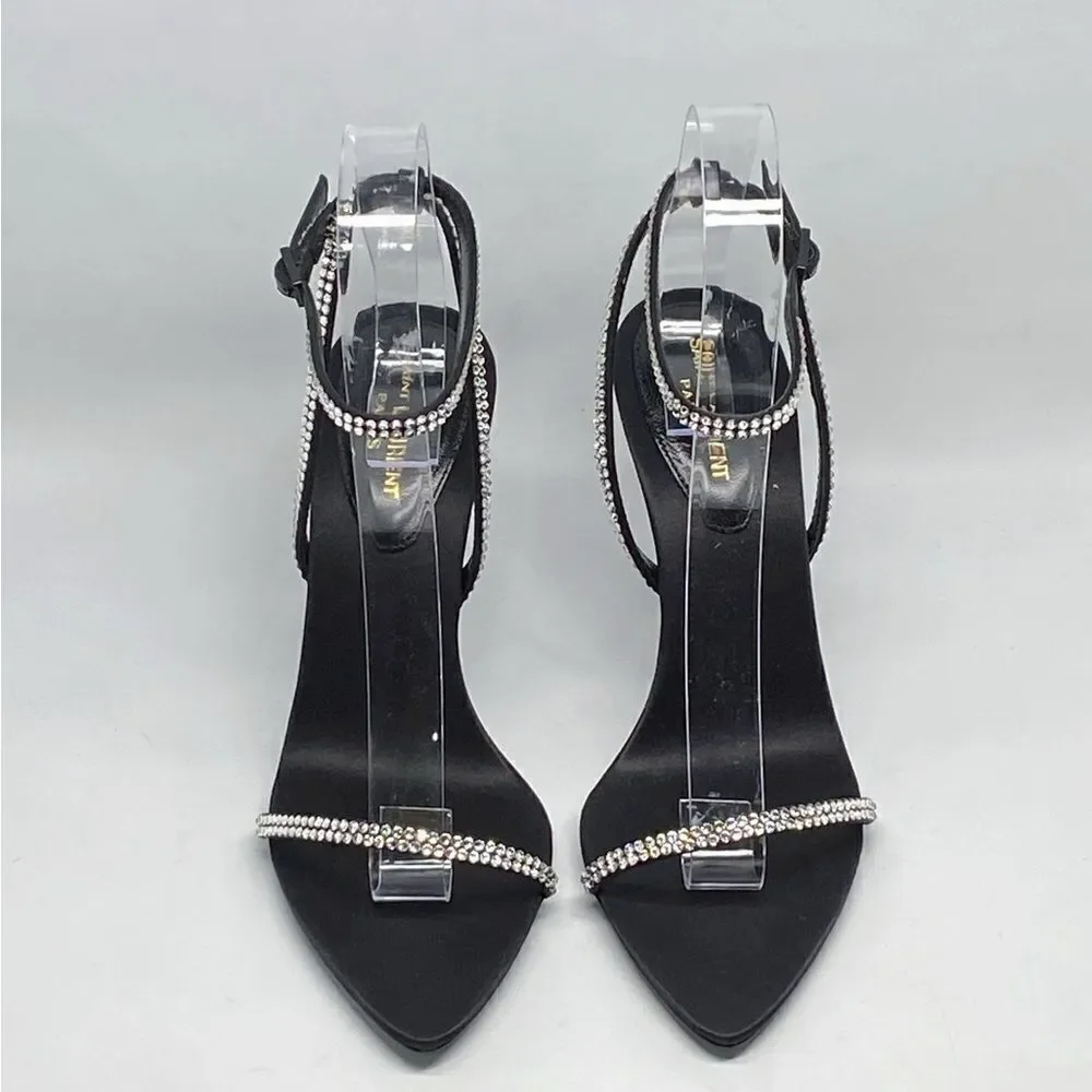 SAINT LAURENT Gippy 90 Crystal Embellished Sandals